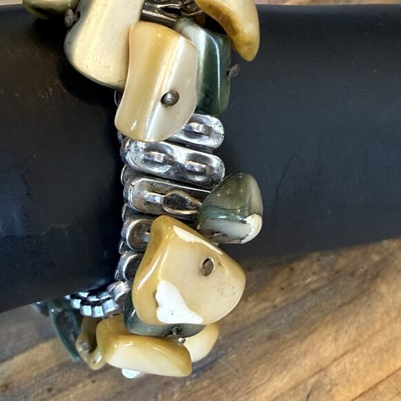 Japan Mixed Color Shell Bead Cha-Cha Expansion Bracelet - READ - Picture 5 of 7